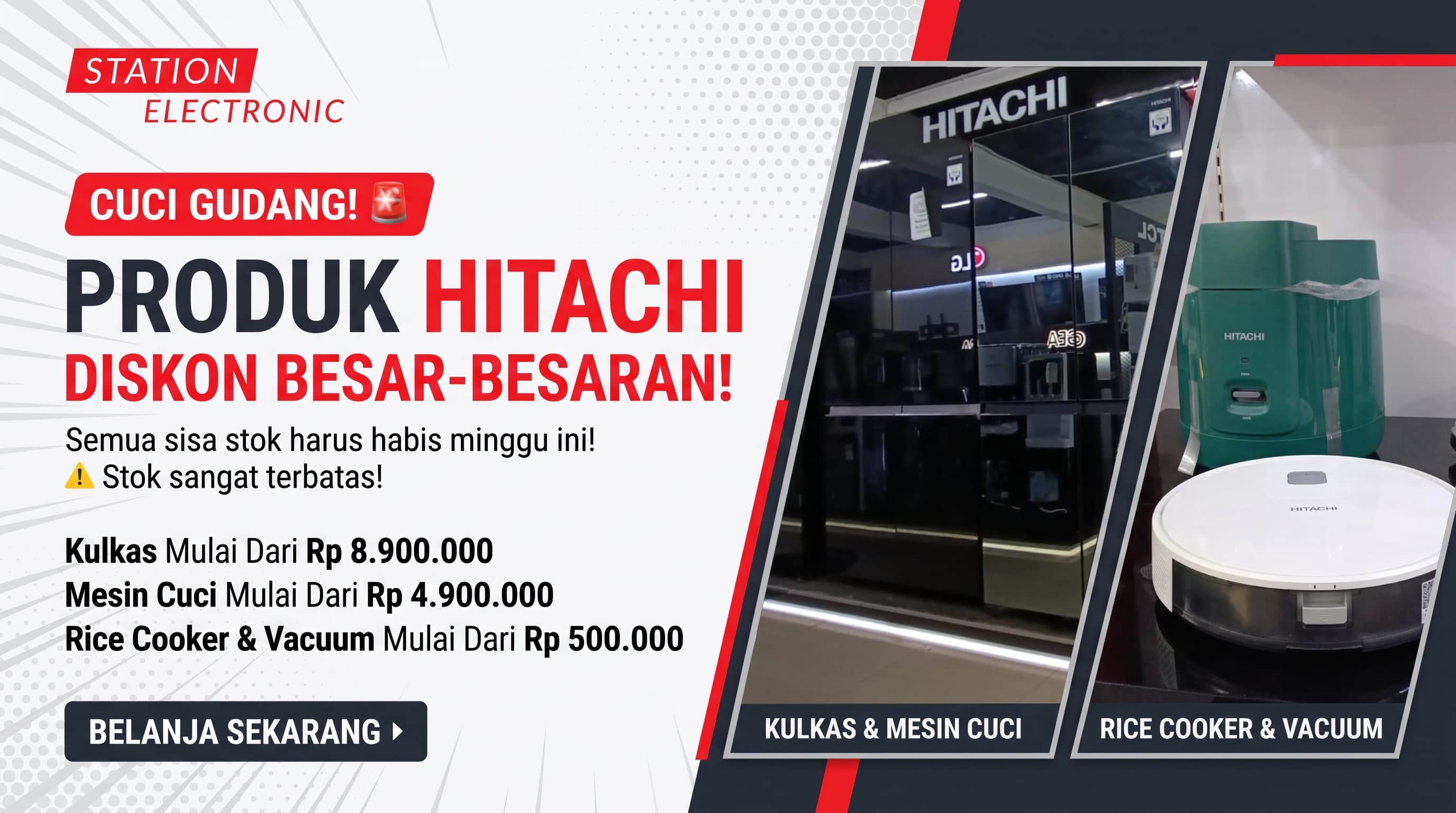CUCI GUDANG PRODUK HITACHI!